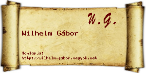 Wilhelm Gábor névjegykártya